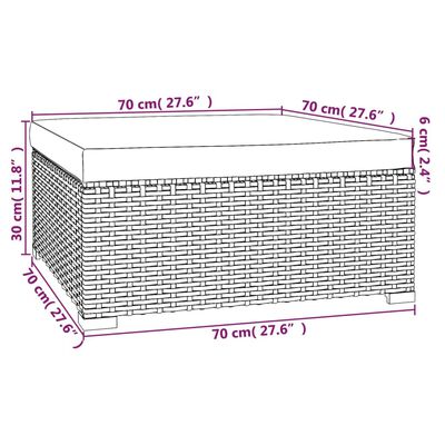 vidaXL 11-tlg. Garten-Lounge-Set mit Kissen Braun Poly Rattan