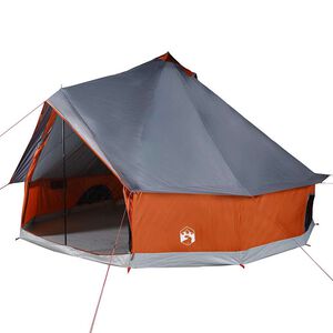 vidaXL Tipi-Familienzelt 12 Personen Grau und Orange Wasserdicht