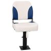 vidaXL Klappbarer Bootssitz 1 Set Blau und Wei&szlig; 41x36x48 cm