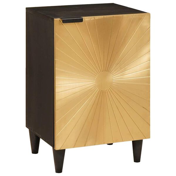 vidaXL Badezimmerschrank mit Regal Schwarz und Gold 38 x 33 x 58 cm