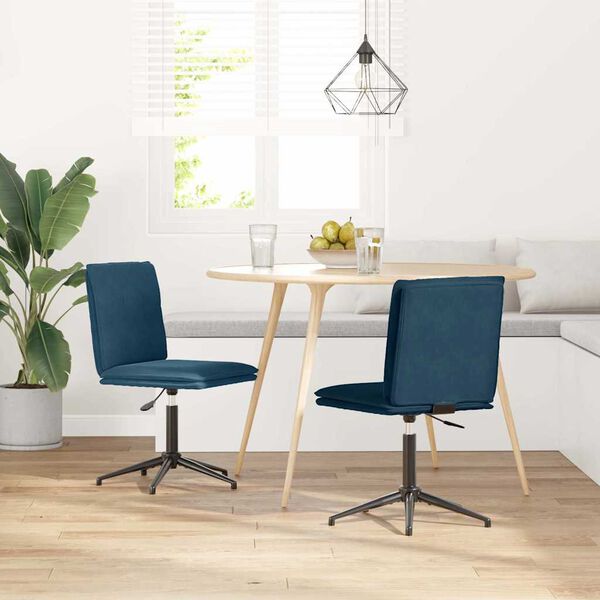 vidaXL Esszimmerst&uuml;hle 2 Stk. Blau Samt