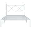vidaXL Bettgestell mit Kopfteil Metall Wei&szlig; 100x200 cm