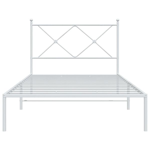 vidaXL Bettgestell mit Kopfteil Metall Wei&szlig; 100x200 cm