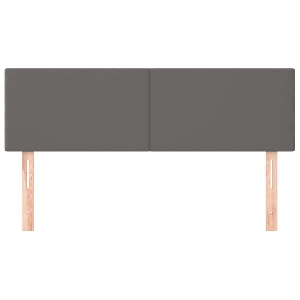 vidaXL Kopfteile 2 Stk. Grau 72x5x78/88 cm Kunstleder