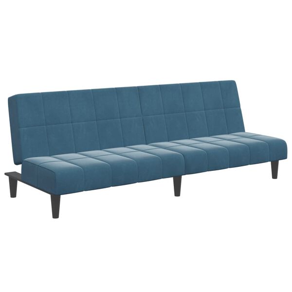 vidaXL Schlafsofa 2-Sitzer mit Fu&szlig;hocker Blau Samt