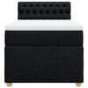 vidaXL Boxspringbett mit Matratze Schwarz 90x200 cm Stoff