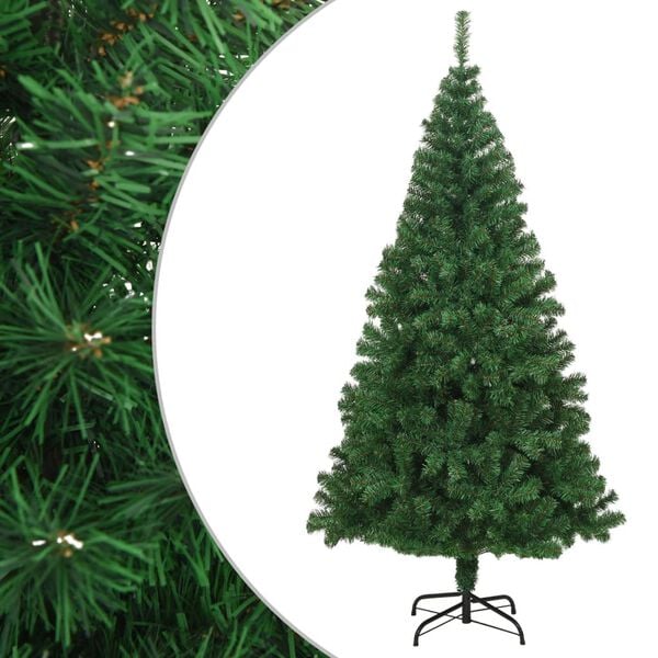 vidaXL Künstlicher Weihnachtsbaum mit Dicken Zweigen Grün 180 cm PVC