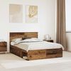 vidaXL Bettrahmen mit Kopfteil Altholz 140 x 190 cm Holzwerkstoff