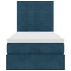 vidaXL Ottoman-Bett mit Matratzen & LEDs Dunkelblau 100x200 cm Samt