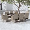 vidaXL 9-tlg. Garten-Essgruppe mit Kissen Beige und Schwarz