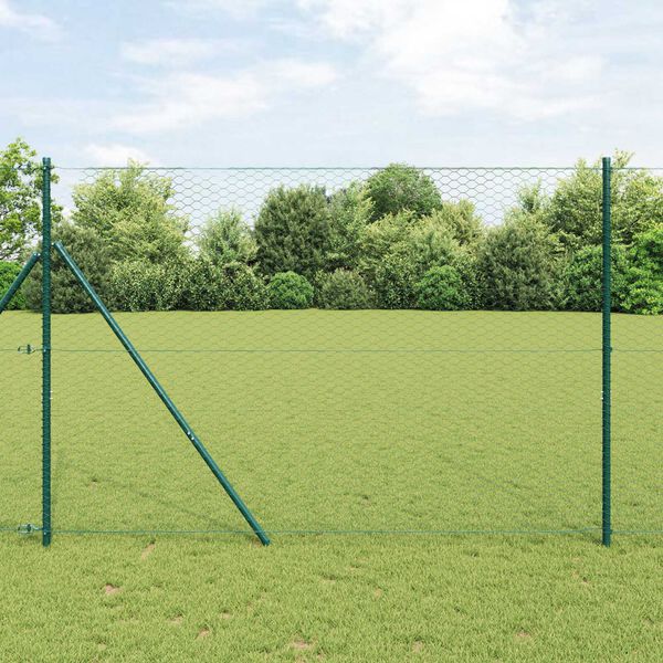vidaXL Hexagonzaun Gr&uuml;n 1,5 x 100 m PVC
