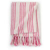 vidaXL &Uuml;berwurf Baumwolle Streifen 160x210 cm Rosa und Wei&szlig;