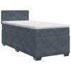 vidaXL Boxspringbett mit Matratze Dunkelgrau 90 x 200 cm Samt