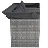 vidaXL 4-tlg. Garten-Sofagarnitur mit Kissen Grau Poly Rattan