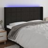 vidaXL LED Kopfteil Schwarz 163x16x118/128 cm Stoff