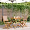 vidaXL 3-tlg. Bistro-Set Taupe Stoff und Massivholz