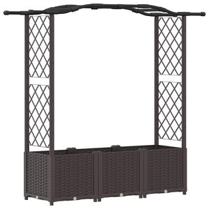 vidaXL Hochbeet mit Rankgitter und Dach Braun 164 x 40 x 138 cm PP
