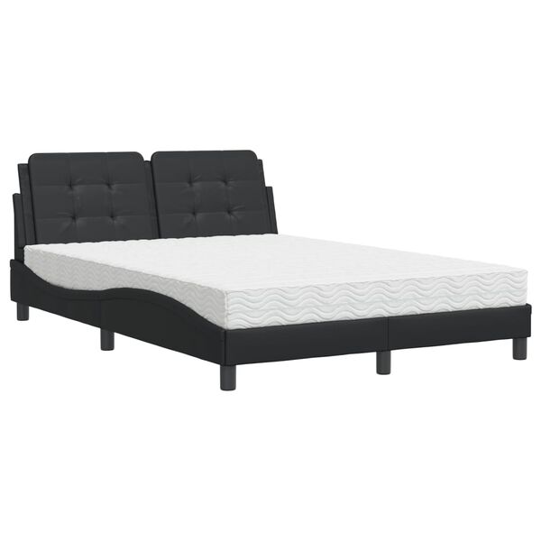 vidaXL Bettgestell ohne Matratze "Zadar" Schwarz 140x190 cm Kunstleder
