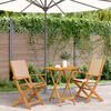 vidaXL 3-tlg. Bistro-Set Beige Stoff und Massivholz
