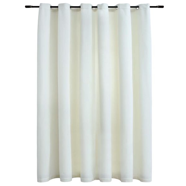 vidaXL Verdunkelungsvorhang mit Metall&ouml;sen Samt Creme 290 x 245 cm