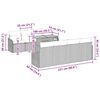 vidaXL Garten-Sofa-Set mit Kissen 7 pcs Schwarz