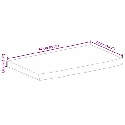 vidaXL Tischplatte mit Baumkante 60x40x3,8 cm Massivholz Mango