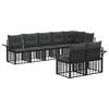 vidaXL Outdoor-Sofagarnitur 8 pcs Schwarz und Dunkelgrau Poly-Rattan