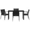 vidaXL Garten Essgruppe 5 pcs Schwarz und Grau PE-Rattan
