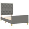 vidaXL Bettgestell ohne Matratze Dunkelgrau 90x190 cm Stoff