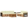 vidaXL Outdoor-Sofagarnitur 6 stk. Natur und Creme