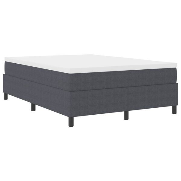 vidaXL Plattformbettgestell Dunkelgrau 140 x 190 cm Stoff