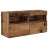 vidaXL TV-Wandm&ouml;bel mit LED Wandmontiert 4 pcs Altholz Holzwerkstoff