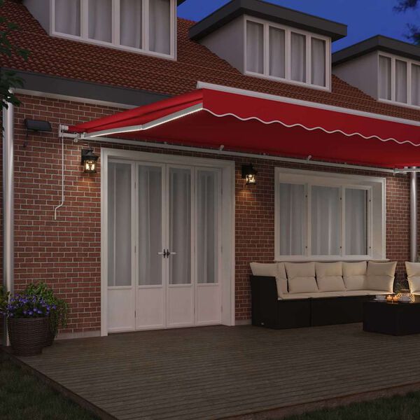 vidaXL Einziehbare Markise Rot 600 x 350 cm Stoff und Stahl