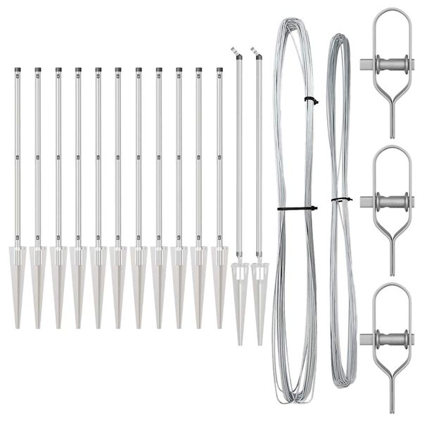 vidaXL Zaunpfosten 13 pcs Silber Stahl