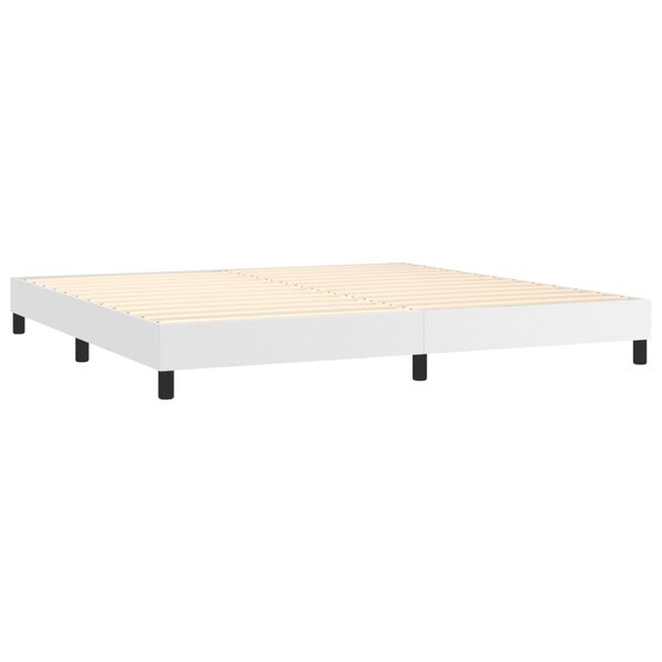 vidaXL Boxspringbettgestell Wei&szlig; 200x200 cm Kunstleder