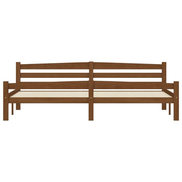 vidaXL Massivholzbett mit 2 Schubladen Honigbraun Kiefer 200x200 cm