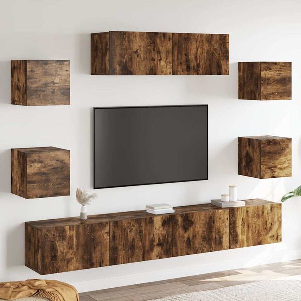 vidaXL 7-tlg. TV-Schrank-Set R&auml;uchereiche Holzwerkstoff