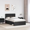 vidaXL Bettrahmen Schwarz 135 x 190 cm Massives Kiefernholz