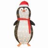 vidaXL Schnee-Pinguin Figur mit 600 LEDs Warmes Wei&szlig; 78 x 178 cm Stoff
