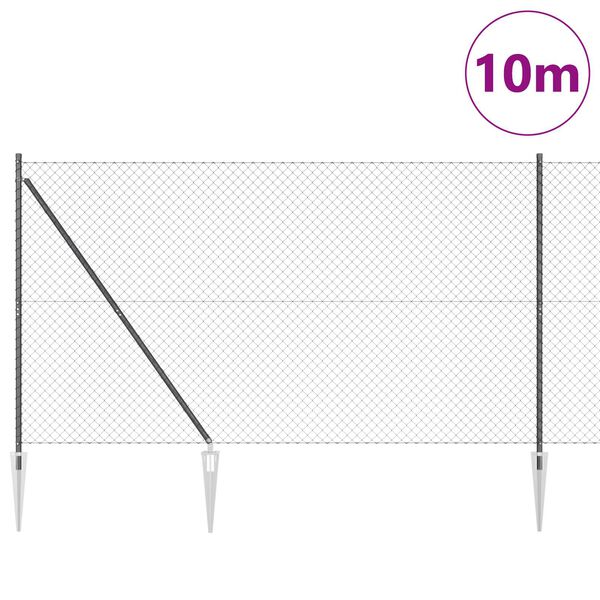 vidaXL Zaunpfosten Grau 10 x 1,5 m (40 x 40 mm Maschen) Stahl und PVC