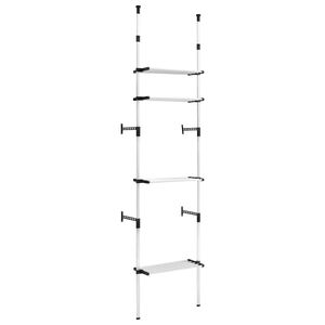vidaXL Teleskop-Garderobe mit Regalen Aluminium