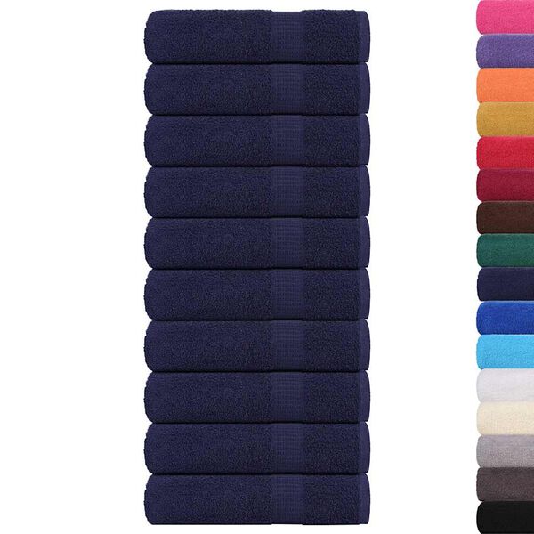 vidaXL Badet&uuml;cher FROGN 10 Stk. Marineblau 100x150 cm 360 g/m&sup2;