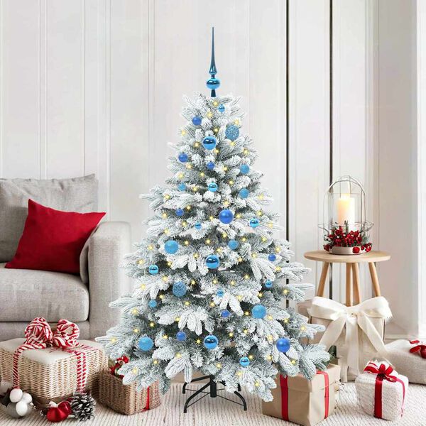 vidaXL K&uuml;nstlicher Weihnachtsbaum mit 150 LEDs Wei&szlig; 150 cm PE und PVC