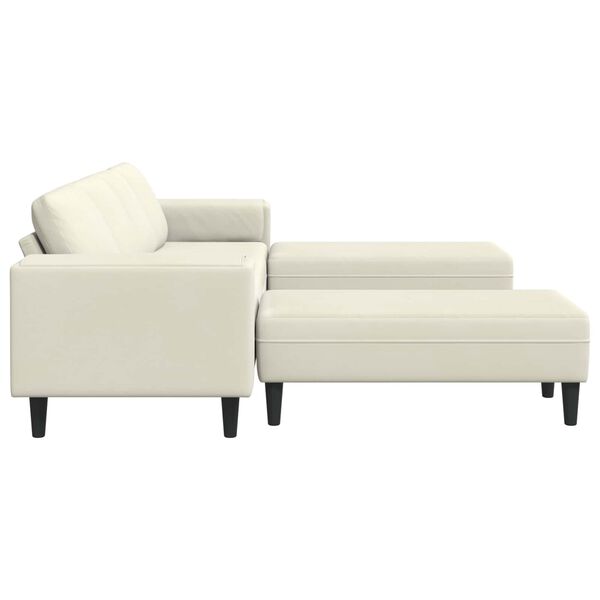 vidaXL Wohnzimmer Couch 3 pcs Creme