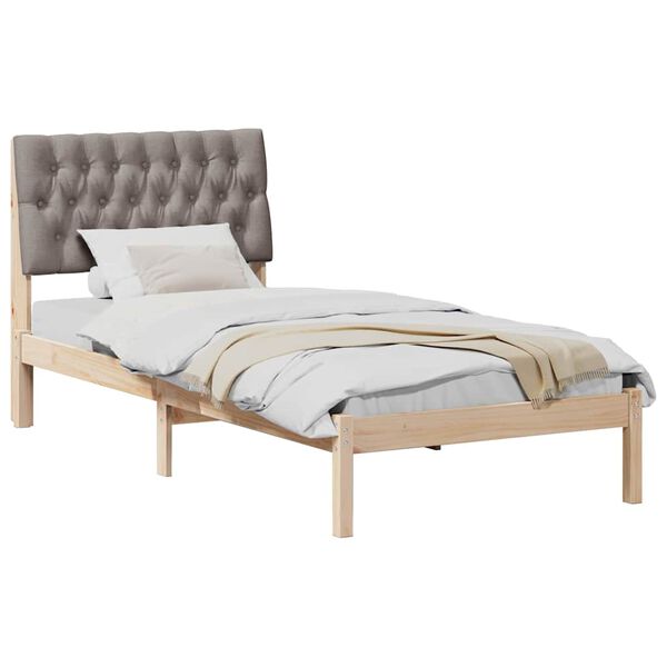 vidaXL Bettgestell mit gepolstertem Kopfteil Braun 90 x 200 cm