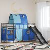 vidaXL Kinder-Etagenbett Schwarz und Blau 90 x 190 cm Metall