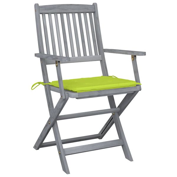 vidaXL Klappbare Gartenst&uuml;hle 4 Stk. mit Sitzkissen Massivholz Akazie