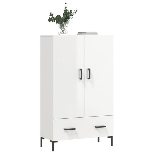 vidaXL Highboard Hochglanz-Wei&szlig; 69,5x31x115 cm Holzwerkstoff