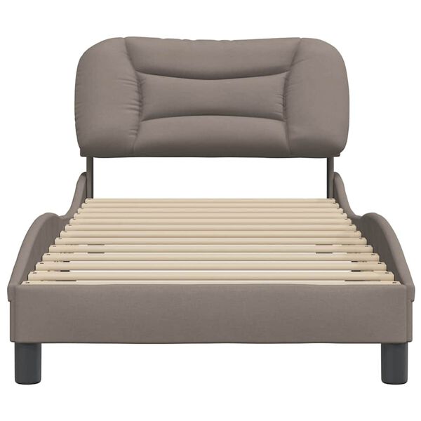 vidaXL Bettgestell ohne Matratze "Hvar" Taupe 90x190 cm Stoff