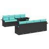 vidaXL Garten-Sofa-Set mit Kissen 9 pcs Schwarz Poly Rattan